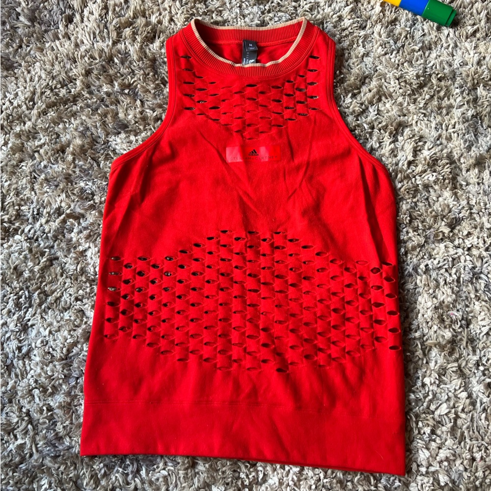 adidas by Stella McCartney Red Slit Hole Tank